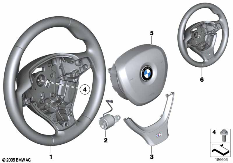 Airbag sports steering wheel multifunct. za BMW 5' F10 523i N52N