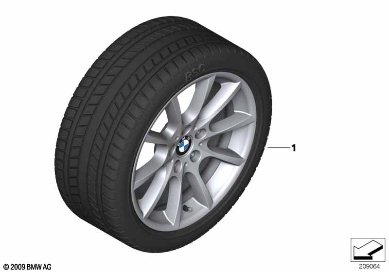 Winter wheel with tyre V-spoke 281 - 18" のために BMW 5' F10 535iX