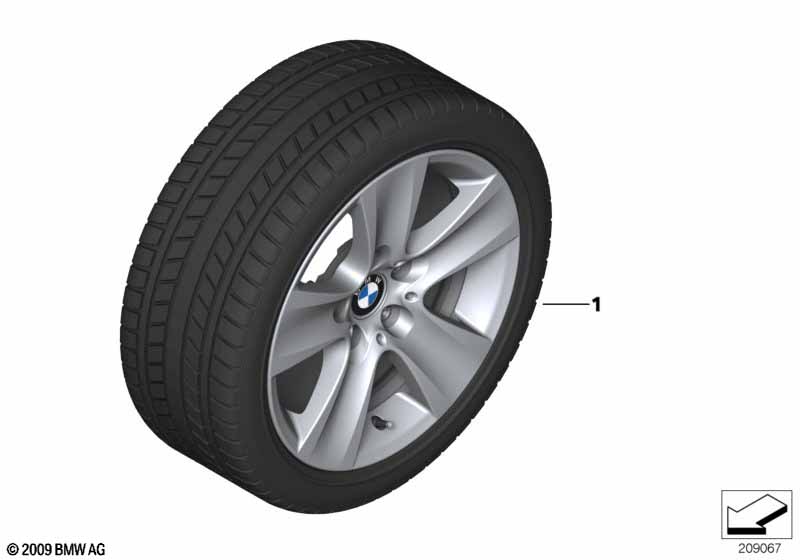 Winter wheel w.tyre star spoke 327 - 17" per BMW 5' F10 535iX