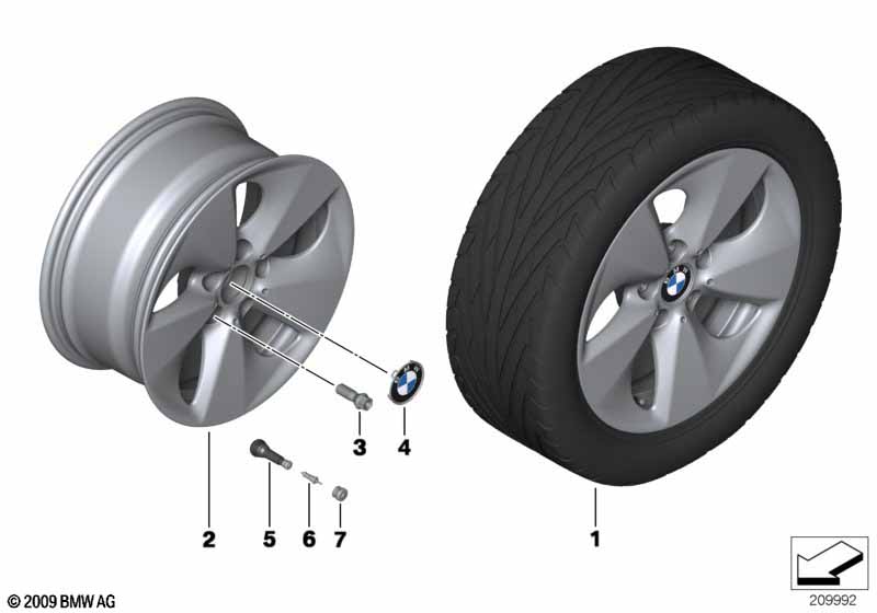 BMW LA wheel Streamline 363 - 17'' için BMW 5' F10 535d N57Z