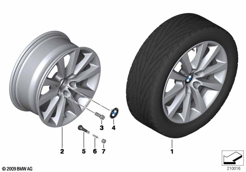 BMW LA wheel, V spoke 328 - 18'' por BMW 5' F10 550i