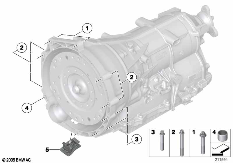 Transmission mounting parts för BMW 5' F10 525d N57