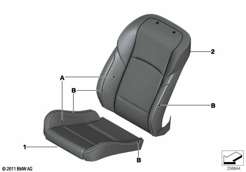 Individual sports seat cover, front के लिये BMW 5' F10 M5