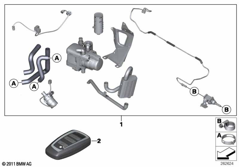 Install.kit, independent heater för BMW 5' F10 520d ed
