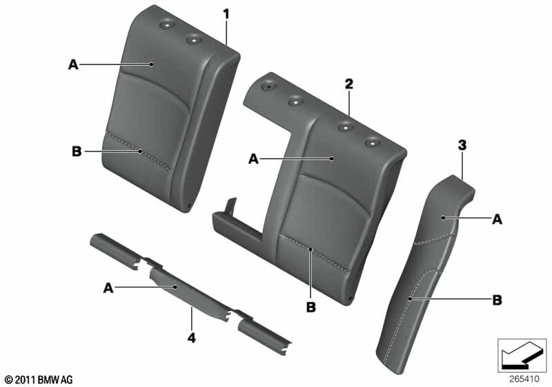 Individ.through-loading syst.,rear seat voor BMW 5' F10 535i