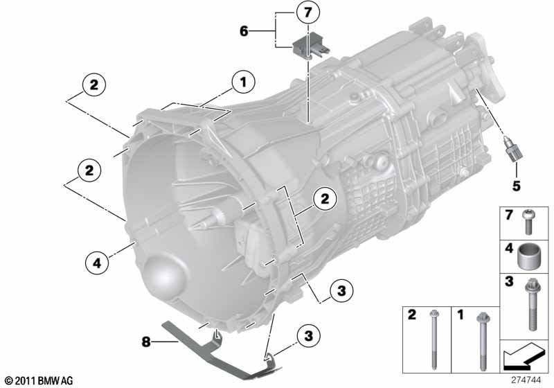 Transmission mounting parts för BMW 5' F10 520d ed