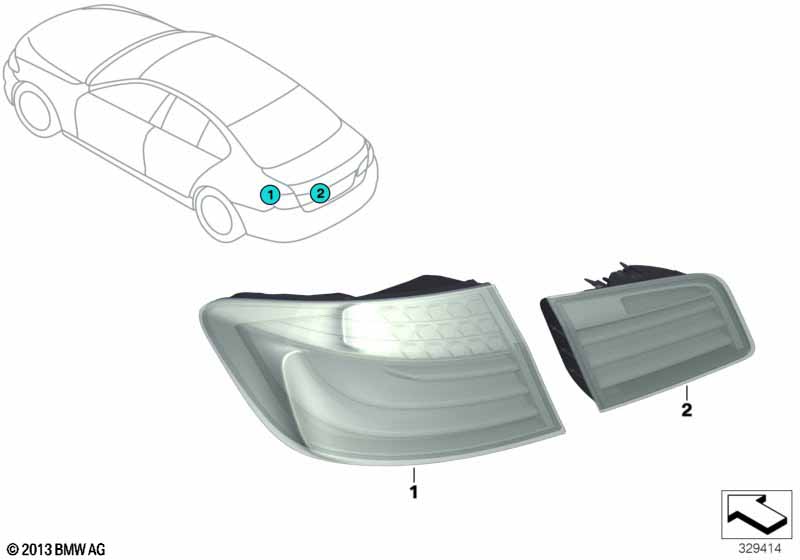 Conversion, rear lights, Facelift için BMW 5' F10 550i