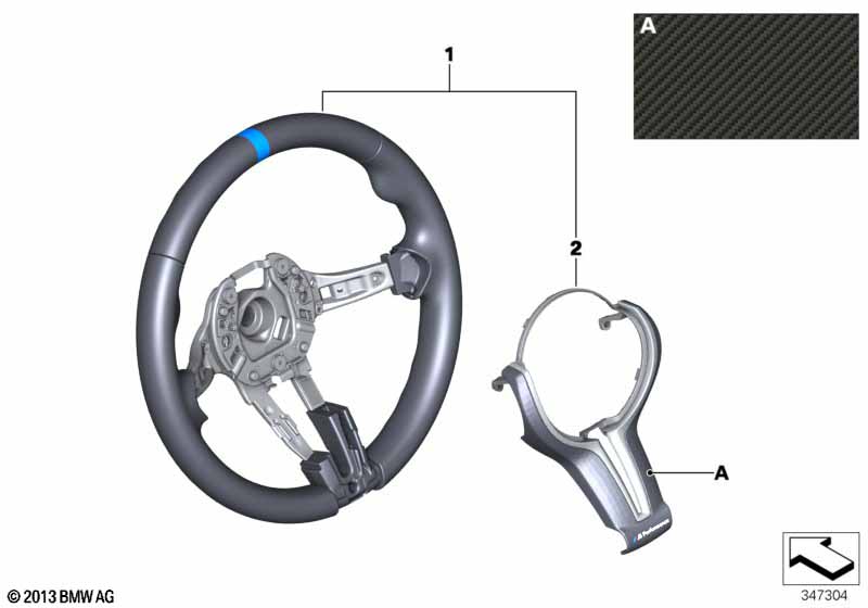 M Performance steering wheel, Alcantara pre BMW 5' F10 M5