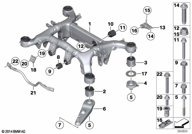Rear axle carrier за BMW 5' F10 550i