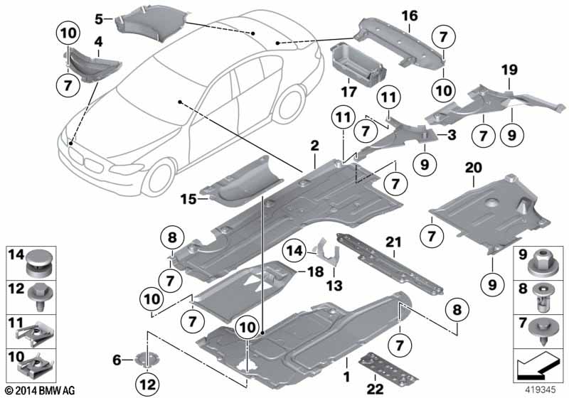 Underfloor coating för BMW 5' F10 520d ed