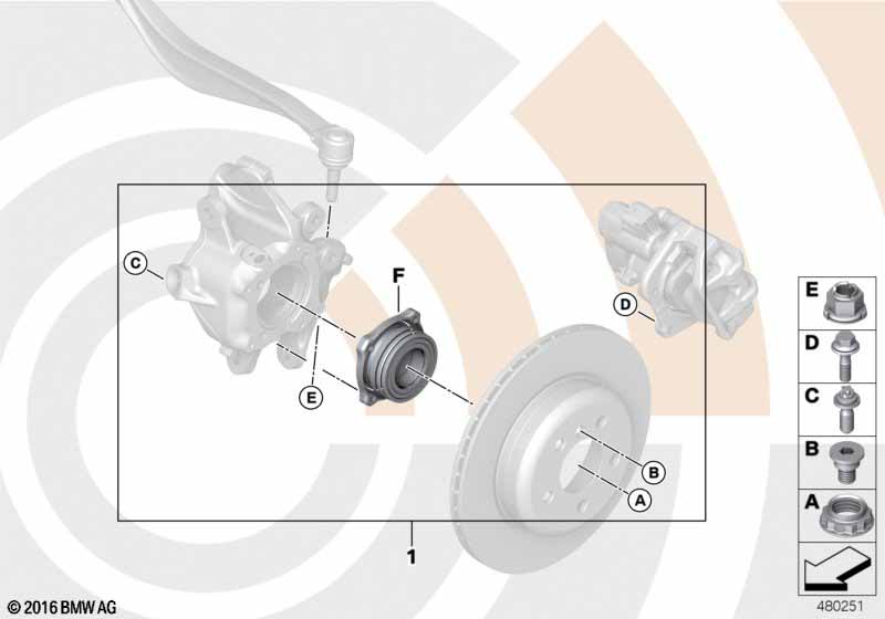 Repair kit, wheel bearing, rear için BMW 5' F10 550i
