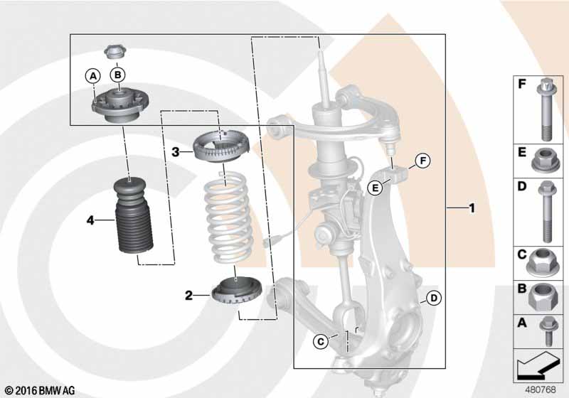 Repair kit, support bearing voor BMW 5' F10 528i