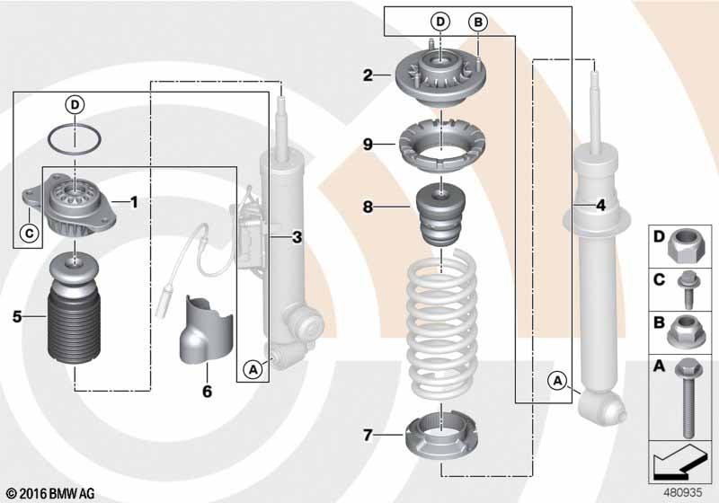 Installation kit support bearing til BMW 5' F10 525d N57