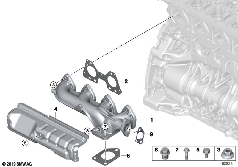 Exhaust manifold-AGR के लिये BMW 5' F10 520d ed
