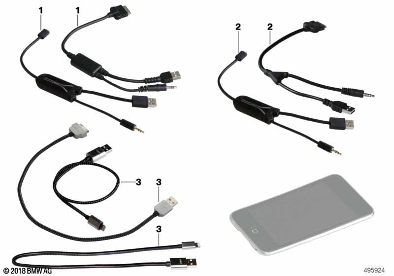 Cable adapter, Apple iPod / iPhone için BMW 5' F10 550i