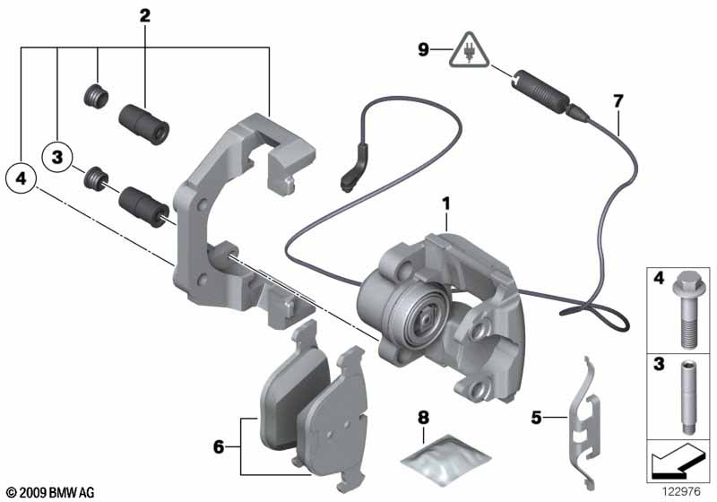 Rear wheel brake, brake pad sensor ROLLS-ROYCE - Phantom RR1 (Phantom) [Europe]