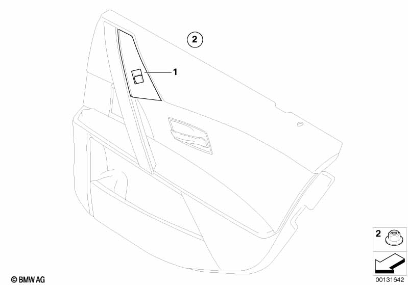 Interrupteur lève-glace, arrière BMW - 5 E60 (525Li) [La chine]