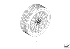 Winter wheel w.tyre radial spoke 32 -16"
