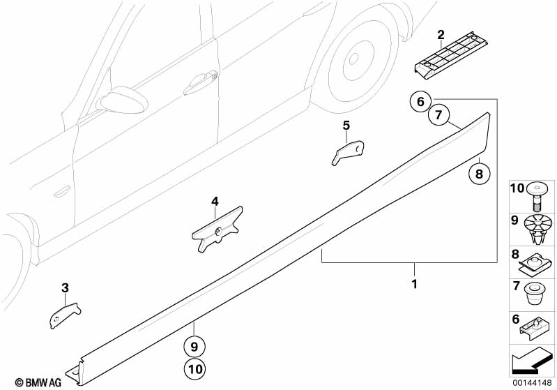 Накладка порог / арка колеса BMW - 3 E91 (335xi) [Европа]