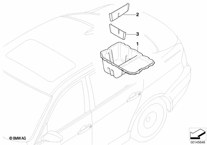 Reequip. bandeja debajo d fondo d carga BMW - 3 E91 LCI (325xi N52N) [El volante izquierdo, Neutral, Europa 2008  Septiembre]