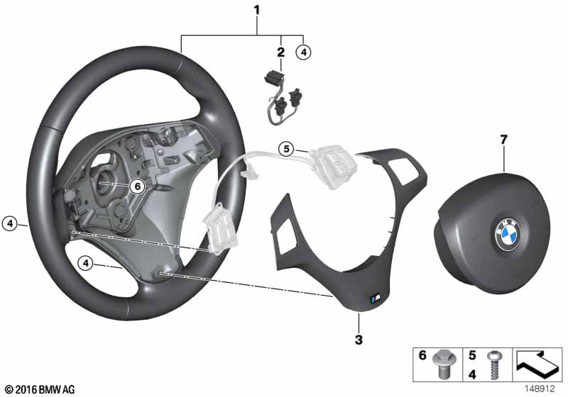 Volant sport M airbag multifonctions BMW - 3 E91 (335xi) [Leurope]