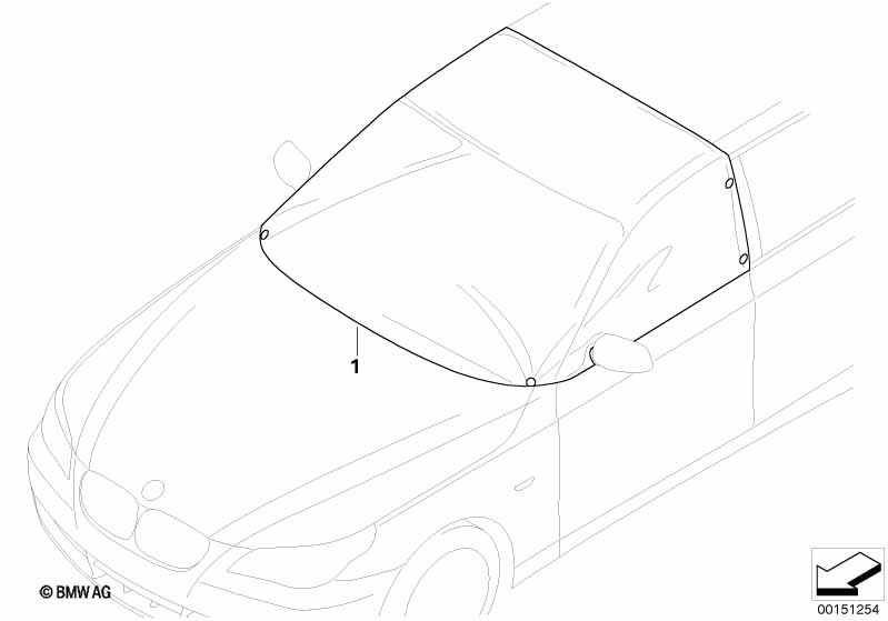 Täckkåpa vindruta/sidoruta BMW - 3 E92 (330xi N52N) [Europa]