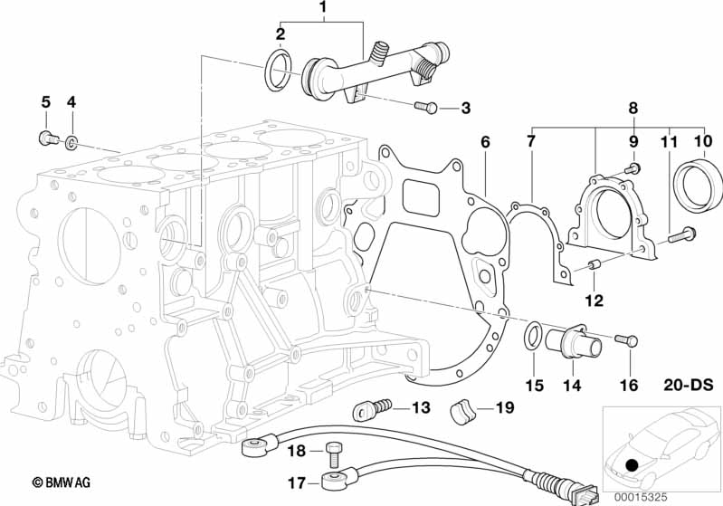 Engine block mounting parts BMW - 3 E46 (318i M43) [Left hand drive, Europe 1998 year April]