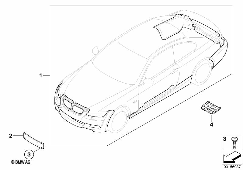 Zest. dopos. - pakiet aerodynamiczny M BMW - 3 E92 (330xi N52N) [Europa]