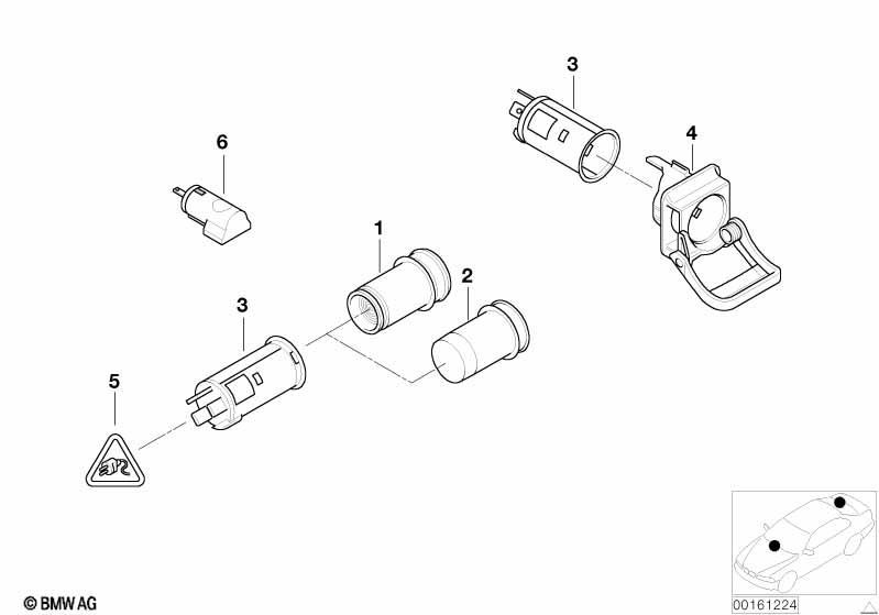 Encendedor/tomas de corriente BMW - 5 E60 (530i N52) [El volante izquierdo, Neutral, Estados unidos 2005  Marzo]