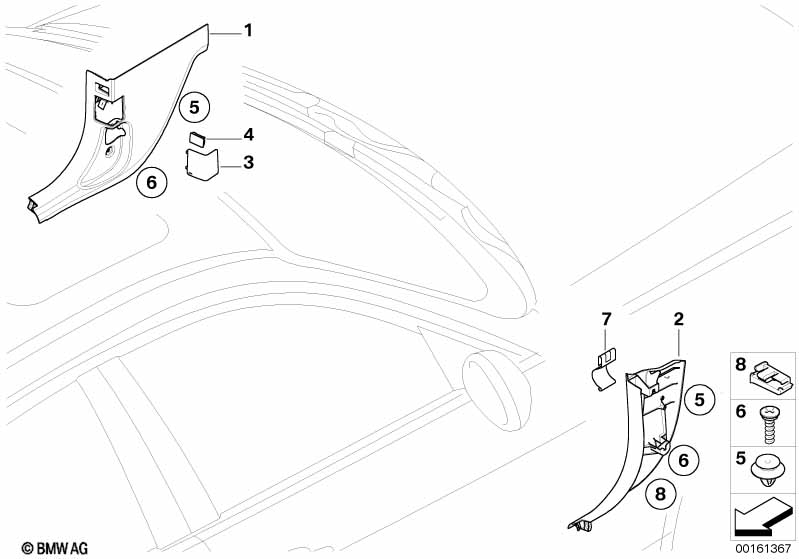 Revestimiento lateral espacio inferior BMW - 3 E90 LCI (335d) [El volante izquierdo, Neutral, Europa 2008  Septiembre]