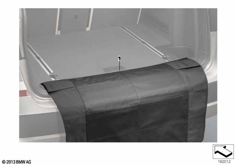Protective mat, loading sill BMW - X1 F48 (X1 18dX B47B) [Right hand drive, Neutral, Europe 2018 year March]