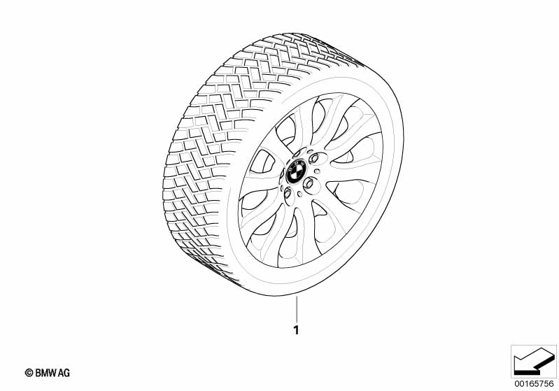 Winter wheel w.tyre star spoke 159 - 17" BMW - 3 E92 (330xi N52N) [Europe]