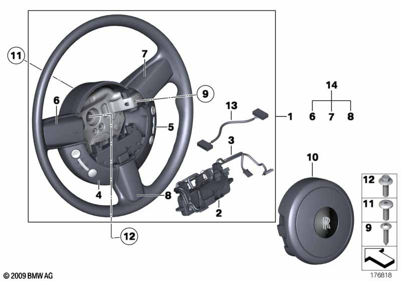 Steering wheel airbag multifunctional ROLLS-ROYCE - Phantom RR1 (Phantom) [Europe]