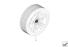 Roue hiver compl.rayons doubl.268 -16"