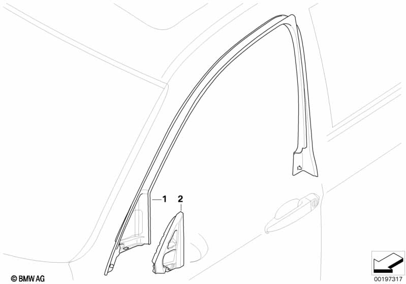 Türfenstermechanismus vorn BMW - 3 E90 LCI (328i N51) [Linkslenker, Neutral, USA 2008 jahr September]