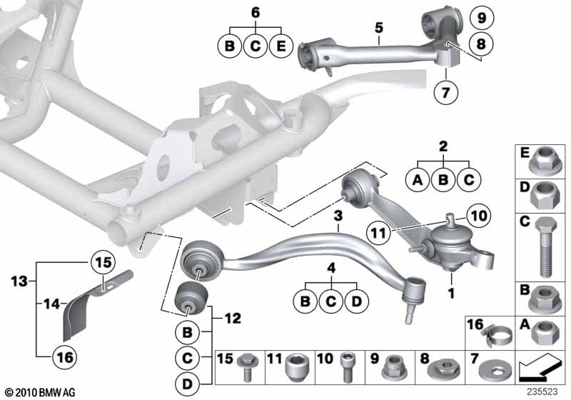 Frnt axle support,wishbone/tension strut ROLLS-ROYCE - Phantom RR1 (Phantom) [Europe]