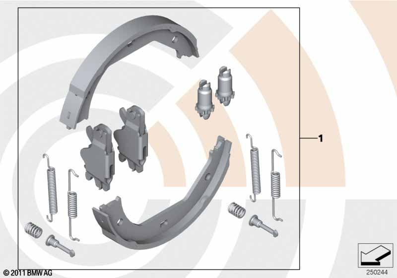 Repair kit brake shoes Value Parts BMW - 5 E61 (530d M57N2) [Right hand drive, Neutral, Europe 2005 year September]