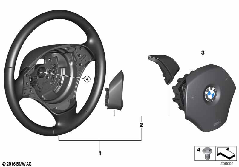Airbag do volante em pele BMW - 3 E91 (335xi) [Europa]