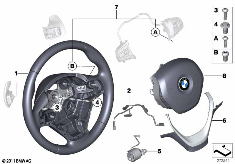 Sport st.wheel, airbag, multif./paddles BMW - 3 F31 (320iX) [Left hand drive, Neutral, Europe 2013 year March]