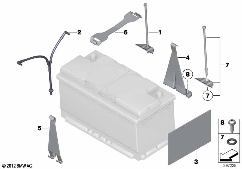 Battery holder and mounting parts ROLLS-ROYCE - Phantom RR1 (Phantom) [Europe]