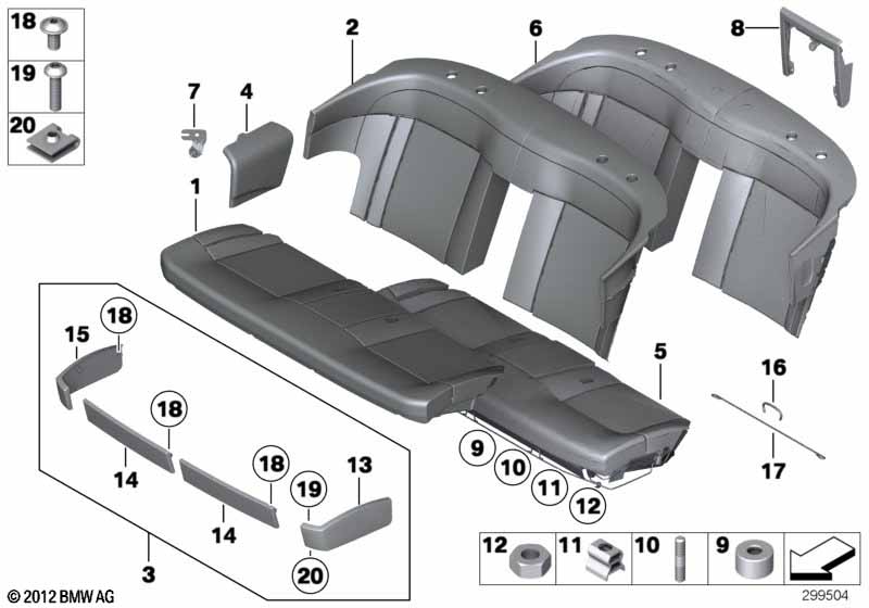 Seat, rear, cushion, & cover, basic seat ROLLS-ROYCE - Phantom RR1 (Phantom) [Europe]