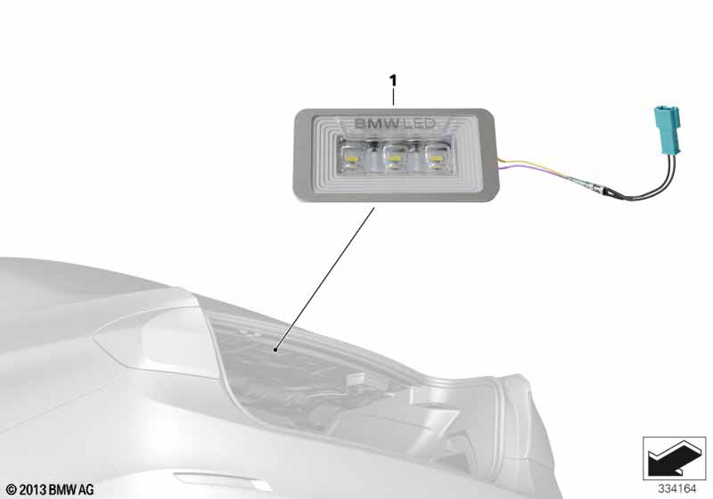 Luz LED en el comp. de equipajes BMW BMW - 7 G11 (750i) [El volante izquierdo, Akpp, Europa 2015  Noviembre]