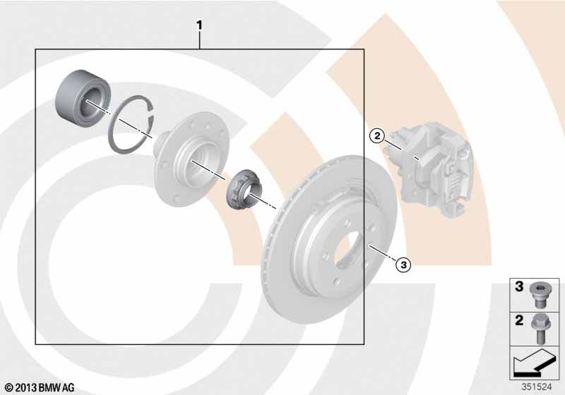 Kit réparation roulement de roue arrière BMW - 3 E92 (330xd N57) [Leurope]