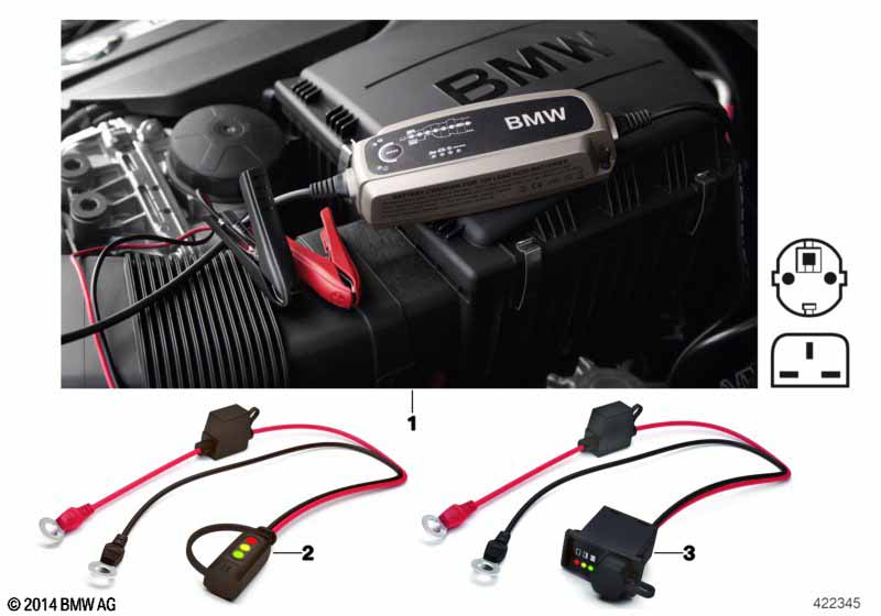 Battery charger BMW - 1 E88 (125i) [Right hand drive, Neutral, Europe 2007 year December]