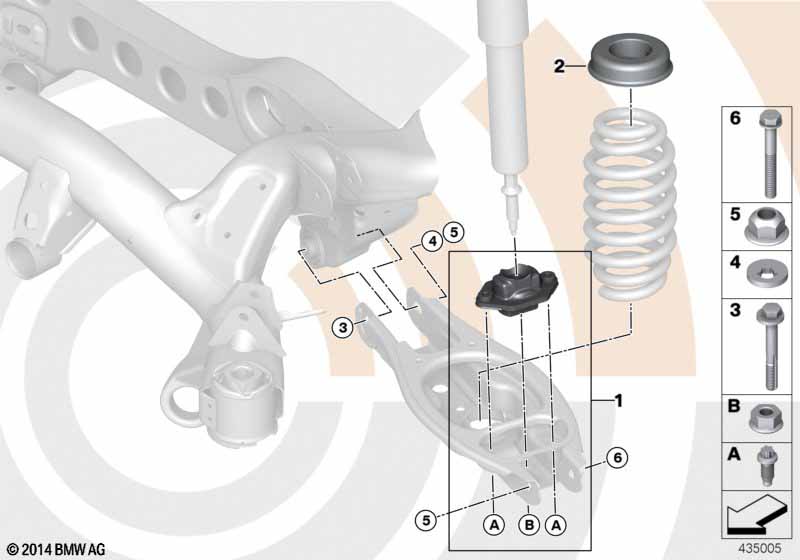 Repair kit, rubber mount, shock absorber BMW - X1 E84 (X1 20d N47N) [Right hand drive, Neutral, India 2012 year July]