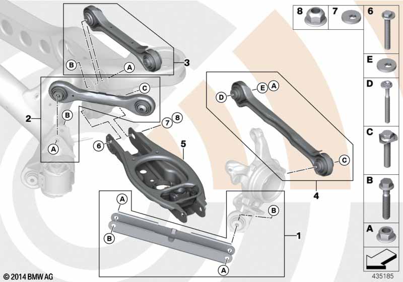 Repair kits, control arms and struts BMW - 3 E91 (320i N43) [Left hand drive, Neutral, Europe 2007 year September]