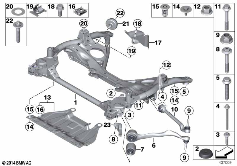 Frnt axle support,wishbone/tension strut BMW - 3 F30 LCI (320i N20) [China]