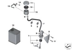 Rear brake master cylinder w container