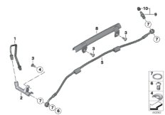 Brake line, rear, without ABS