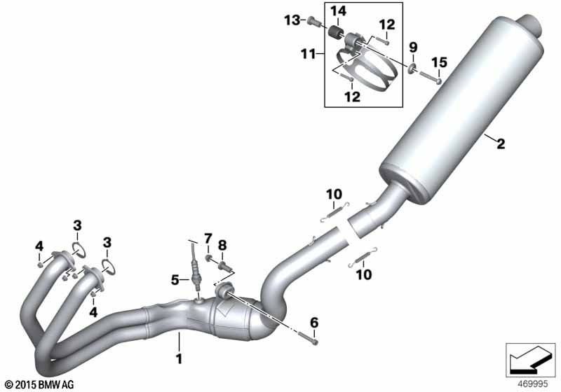 Exhaust system parts with mounting BMW-MOTO - K72 (F 650 GS, F 800 GS) (F 800 GS 13 (0B02, 0B12)) [USA]